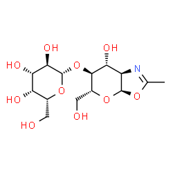 ChemSpider 2D Image | (3aR,5R,6S,7R,7aR)-7-Hydroxy-5-(hydroxymethyl)-2-methyl-5,6,7,7a-tetrahydro-3aH-pyrano[3,2-d][1,3]oxazol-6-yl beta-D-galactopyranoside | C14H23NO10