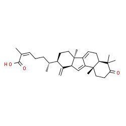 ChemSpider 2D Image | (2Z,6R)-2-Methyl-6-[(4aR,6bR,9R,10aS,11bS)-4,4,6b,11b-tetramethyl-10-methylene-3-oxo-2,3,4,4a,5,6b,7,8,9,10,10a,11b-dodecahydro-1H-benzo[a]fluoren-9-yl]-2-heptenoic acid | C30H42O3