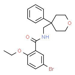 ChemSpider 2D Image | 5-Bromo-2-ethoxy-N-[(4-phenyltetrahydro-2H-pyran-4-yl)methyl]benzamide | C21H24BrNO3