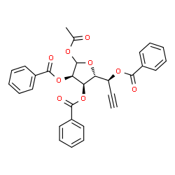 ChemSpider 2D Image | (3R,4R,5R)-2-Acetoxy-5-[(1S)-1-(benzoyloxy)-2-propyn-1-yl]tetrahydrofuran-3,4-diyl dibenzoate | C30H24O9