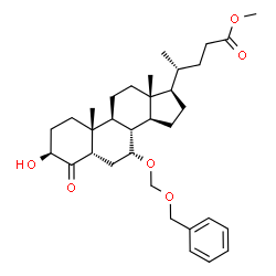 ChemSpider 2D Image | Methyl (3beta,5beta,7alpha)-7-[(benzyloxy)methoxy]-3-hydroxy-4-oxocholan-24-oate | C33H48O6