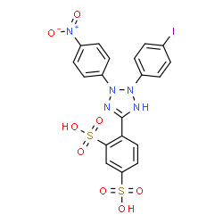 ChemSpider 2D Image | 4-[2-(4-Iodophenyl)-3-(4-nitrophenyl)-2,3-dihydro-1H-tetrazol-5-yl]-1,3-benzenedisulfonic acid | C19H14IN5O8S2