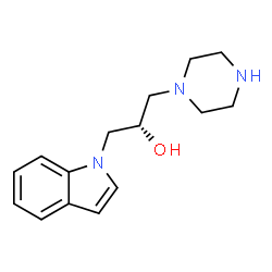 ChemSpider 2D Image | (2S)-1-(1H-Indol-1-yl)-3-(1-piperazinyl)-2-propanol | C15H21N3O