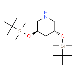ChemSpider 2D Image | (3R,5R)-3,5-Bis{[dimethyl(2-methyl-2-propanyl)silyl]oxy}piperidine | C17H39NO2Si2