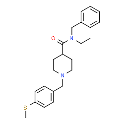 ChemSpider 2D Image | N-Benzyl-N-ethyl-1-[4-(methylsulfanyl)benzyl]-4-piperidinecarboxamide | C23H30N2OS