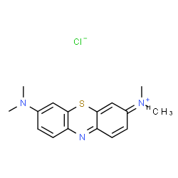 ChemSpider 2D Image | 7-(Dimethylamino)-N-methyl-N-(~11~C)methyl-3H-phenothiazin-3-iminium chloride | C1511CH18ClN3S