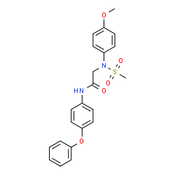 ChemSpider 2D Image | N~2~-(4-Methoxyphenyl)-N~2~-(methylsulfonyl)-N-(4-phenoxyphenyl)glycinamide | C22H22N2O5S