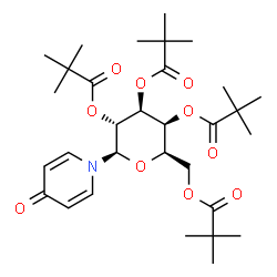 ChemSpider 2D Image | 1-[2,3,4,6-Tetrakis-O-(2,2-dimethylpropanoyl)-beta-D-galactopyranosyl]-4(1H)-pyridinone | C31H47NO10