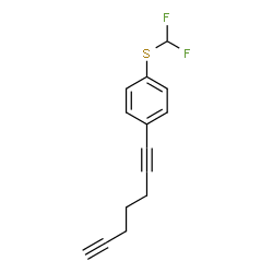 ChemSpider 2D Image | 1-[(Difluoromethyl)sulfanyl]-4-(1,6-heptadiyn-1-yl)benzene | C14H12F2S