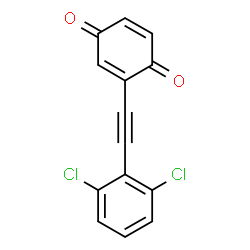ChemSpider 2D Image | 2-[(2,6-Dichlorophenyl)ethynyl]-1,4-benzoquinone | C14H6Cl2O2