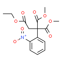 ChemSpider 2D Image | 2-Ethyl 1,1-dimethyl 1-(2-nitrophenyl)-1,1,2-ethanetricarboxylate | C15H17NO8