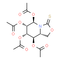 ChemSpider 2D Image | (5R,6S,7S,8R,8aR)-3-Thioxohexahydro[1,3]oxazolo[3,4-a]pyridine-5,6,7,8-tetrayl tetraacetate | C15H19NO9S