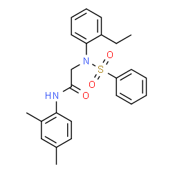 ChemSpider 2D Image | N-(2,4-Dimethylphenyl)-N~2~-(2-ethylphenyl)-N~2~-(phenylsulfonyl)glycinamide | C24H26N2O3S