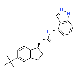 ChemSpider 2D Image | 1-[(1S)-5-tert-butyl-2,3-dihydro-1H-inden-1-yl]-3-(1H-indazol-4-yl)urea | C21H24N4O