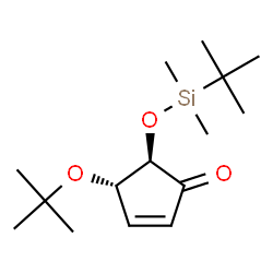 ChemSpider 2D Image | (4S,5R)-5-{[Dimethyl(2-methyl-2-propanyl)silyl]oxy}-4-[(2-methyl-2-propanyl)oxy]-2-cyclopenten-1-one | C15H28O3Si