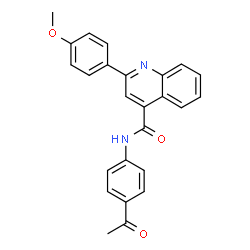 ChemSpider 2D Image | N-(4-Acetylphenyl)-2-(4-methoxyphenyl)-4-quinolinecarboxamide | C25H20N2O3