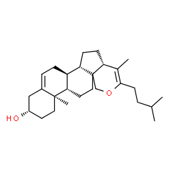 ChemSpider 2D Image | (3alpha,8alpha,9beta,10alpha,14beta)-18,22-Epoxycholesta-5,20(22)-dien-3-ol | C27H42O2