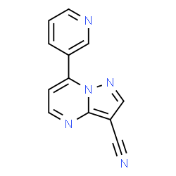 ChemSpider 2D Image | 7-(3-Pyridinyl)pyrazolo[1,5-a]pyrimidine-3-carbonitrile | C12H7N5