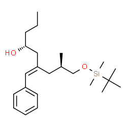 ChemSpider 2D Image | (4R,6E,8R)-6-Benzylidene-9-{[dimethyl(2-methyl-2-propanyl)silyl]oxy}-8-methyl-4-nonanol | C23H40O2Si