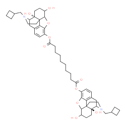 ChemSpider 2D Image | (14alpha)-17-(Cyclobutylmethyl)-6,14-dihydroxy-4,5-epoxymorphinan-3-yl 17-(cyclobutylmethyl)-6,14-dihydroxy-4,5-epoxymorphinan-3-yl sebacate | C52H68N2O10