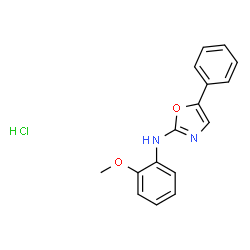 ChemSpider 2D Image | N-(2-Methoxyphenyl)-5-phenyl-1,3-oxazol-2-amine hydrochloride (1:1) | C16H15ClN2O2