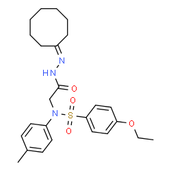 ChemSpider 2D Image | N-[2-(2-Cyclooctylidenehydrazino)-2-oxoethyl]-4-ethoxy-N-(4-methylphenyl)benzenesulfonamide | C25H33N3O4S