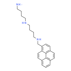ChemSpider 2D Image | N-(4-Aminobutyl)-N'-(1-pyrenylmethyl)-1,4-butanediamine | C25H31N3
