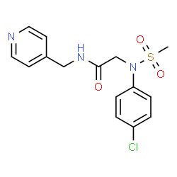 ChemSpider 2D Image | N~2~-(4-Chlorophenyl)-N~2~-(methylsulfonyl)-N-(4-pyridinylmethyl)glycinamide | C15H16ClN3O3S