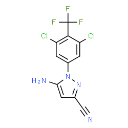 ChemSpider 2D Image | 5-Amino-1-[3,5-dichloro-4-(trifluoromethyl)phenyl]-1H-pyrazole-3-carbonitrile | C11H5Cl2F3N4