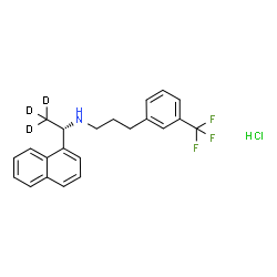 ChemSpider 2D Image | N-[(1S)-1-(1-Naphthyl)(2,2,2-~2~H_3_)ethyl]-3-[3-(trifluoromethyl)phenyl]-1-propanamine hydrochloride (1:1) | C22H20D3ClF3N