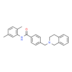 ChemSpider 2D Image | 4-(3,4-Dihydro-2(1H)-isoquinolinylmethyl)-N-(2,5-dimethylphenyl)benzamide | C25H26N2O