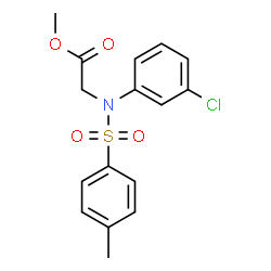 ChemSpider 2D Image | Methyl N-(3-chlorophenyl)-N-[(4-methylphenyl)sulfonyl]glycinate | C16H16ClNO4S
