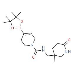 ChemSpider 2D Image | N-[(3-Methyl-6-oxo-3-piperidinyl)methyl]-4-(4,4,5,5-tetramethyl-1,3,2-dioxaborolan-2-yl)-3,6-dihydro-1(2H)-pyridinecarboxamide | C19H32BN3O4