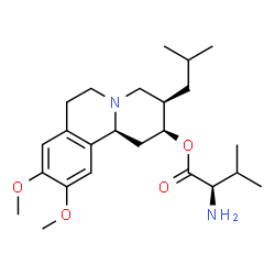 ChemSpider 2D Image | [(2S,3R,11bS)-3-isobutyl-9,10-dimethoxy-2,3,4,6,7,11b-hexahydro-1H-benzo[a]quinolizin-2-yl] (2R)-2-amino-3-methyl-butanoate | C24H38N2O4