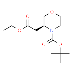 ChemSpider 2D Image | (S)-tert-Butyl 3-(2-ethoxy-2-oxoethyl)morpholine-4-carboxylate | C13H23NO5