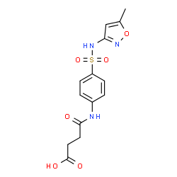 ChemSpider 2D Image | 4-(4-{[(5-methylisoxazol-3-yl)amino]sulfonyl}anilino)-4-oxobutanoic acid | C14H15N3O6S