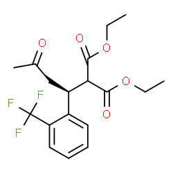 ChemSpider 2D Image | Diethyl {(1S)-3-oxo-1-[2-(trifluoromethyl)phenyl]butyl}malonate | C18H21F3O5