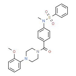 ChemSpider 2D Image | N-(4-{[4-(2-Methoxyphenyl)-1-piperazinyl]carbonyl}phenyl)-N-methylbenzenesulfonamide | C25H27N3O4S