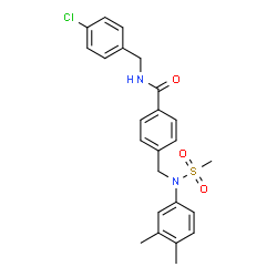 ChemSpider 2D Image | N-(4-Chlorobenzyl)-4-{[(3,4-dimethylphenyl)(methylsulfonyl)amino]methyl}benzamide | C24H25ClN2O3S