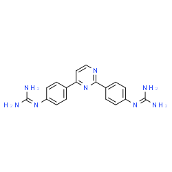 ChemSpider 2D Image | 2,2'-(2,4-Pyrimidinediyldi-4,1-phenylene)diguanidine | C18H18N8