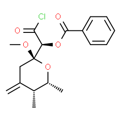 ChemSpider 2D Image | (1S)-2-Chloro-1-[(2R,5R,6R)-2-methoxy-5,6-dimethyl-4-methylenetetrahydro-2H-pyran-2-yl]-2-oxoethyl benzoate | C18H21ClO5