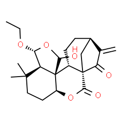 ChemSpider 2D Image | (1S,4S,8R,9R,11R,12R,13S,16R)-9-Ethoxy-11-hydroxy-7,7-dimethyl-17-methylene-3,10-dioxapentacyclo[14.2.1.0~1,13~.0~4,12~.0~8,12~]nonadecane-2,18-dione | C22H30O6