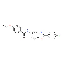 ChemSpider 2D Image | N-[2-(4-Chlorophenyl)-1,3-benzoxazol-5-yl]-4-ethoxybenzamide | C22H17ClN2O3