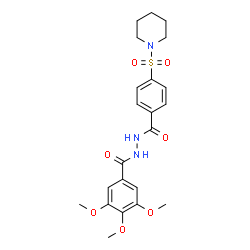 ChemSpider 2D Image | 3,4,5-Trimethoxy-N'-[4-(1-piperidinylsulfonyl)benzoyl]benzohydrazide | C22H27N3O7S