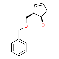 ChemSpider 2D Image | (1R,2R)-2-[(Benzyloxy)methyl]-3-cyclopenten-1-ol | C13H16O2