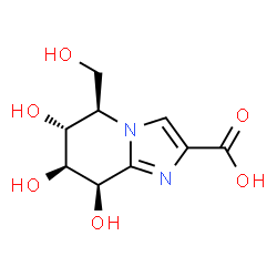 ChemSpider 2D Image | (5R,6R,7S,8R)-6,7,8-Trihydroxy-5-(hydroxymethyl)-5,6,7,8-tetrahydroimidazo[1,2-a]pyridine-2-carboxylic acid | C9H12N2O6
