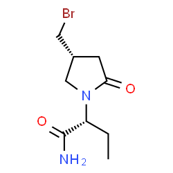 ChemSpider 2D Image | (2S)-2-[(4R)-4-(Bromomethyl)-2-oxo-1-pyrrolidinyl]butanamide | C9H15BrN2O2