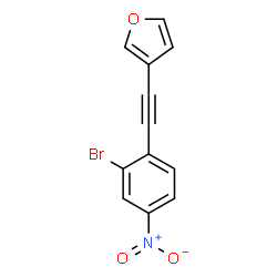 ChemSpider 2D Image | 3-[(2-Bromo-4-nitrophenyl)ethynyl]furan | C12H6BrNO3