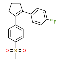 ChemSpider 2D Image | 1-(~18~F)Fluoro-4-{2-[4-(methylsulfonyl)phenyl]-1-cyclopenten-1-yl}benzene | C18H1718FO2S
