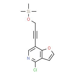 ChemSpider 2D Image | 4-Chloro-7-{3-[(trimethylsilyl)oxy]-1-propyn-1-yl}furo[3,2-c]pyridine | C13H14ClNO2Si